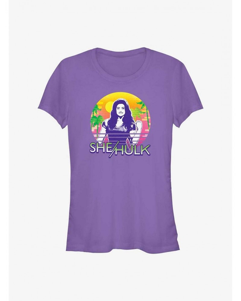 Marvel She-Hulk: Attorney At Law Retro Sunset Girls T-Shirt $8.47 T-Shirts